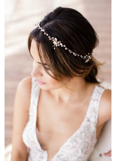 Brides and Hairpins Pink (Halo Headband with Crystals and Freshwater Pearls)